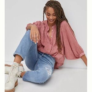 Agolde Riley High Rise Crop Straight Leg Jeans in Whiplash